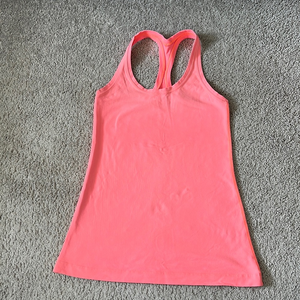 Lululemon tangerine racer, back tank, size 6